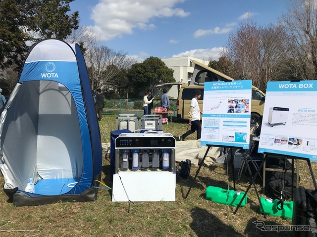 塩水でなければ、なんども浄水、湯沸かしをしてシャワーを浴びることができるWOTA　BOX for Shelter。