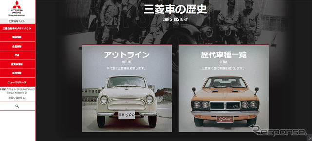 三菱自動車公式サイト「三菱車の歴史」