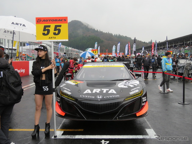 2位となる#55 NSX(グリッドの数字は予選順位と無関係)。
