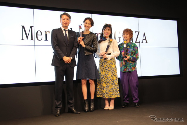 メルセデス・ベンツ日本 上野金太郎社長、道端カレン、尼神インター・誠子、渚(左から)