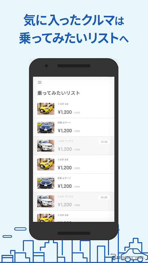 個人間カーシェア「GO2GO」アプリ