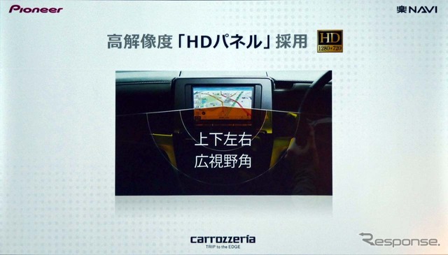 広視野角IPSパネルを採用したことで、車内のどこからでもHDならではの高解像度映像が楽しめる