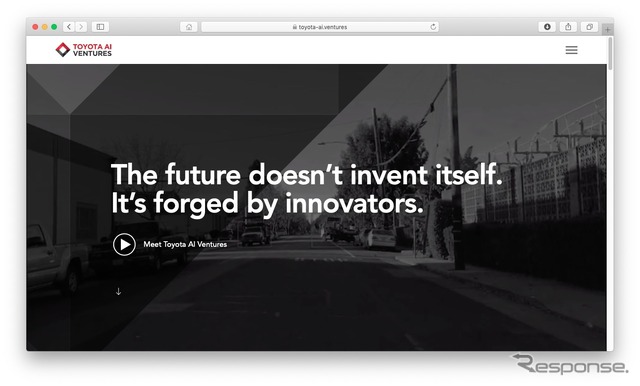 Toyota AI Venturesのホームページ