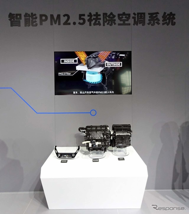 天津に開発拠点を持つデンソーとトヨタが共同で開発した「PM2.5除去システム付オートエアコン」