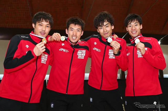 男子エペワールドカップ団体、日本優勝（2019年3月24日、ブエノスアイレス）