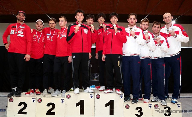 男子エペワールドカップ団体、日本優勝（2019年3月24日、ブエノスアイレス）