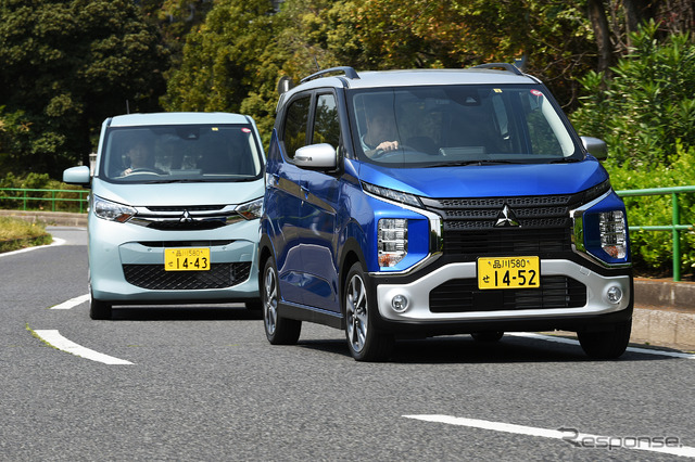 三菱 eKクロス 新型(右)と三菱 eKワゴン 新型