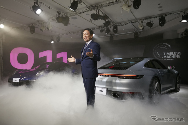 ポルシェジャパンの七五三木敏幸代表取締役社長(ポルシェ911新型日本発表)