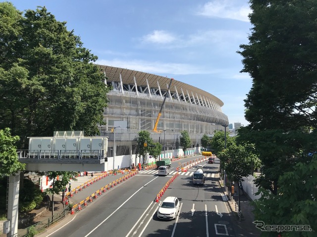 建設工事の進む国立競技場