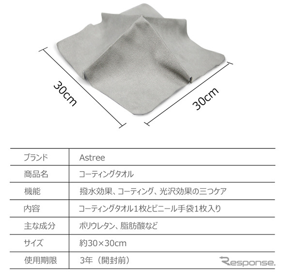 コーティングタオルのスペック