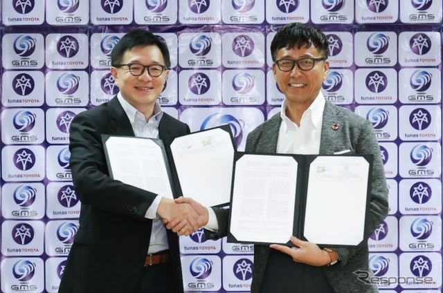 Tunas Ridean社のRico Adisurja Setiawan社長(左)とGMSの中島徳至代表(右)