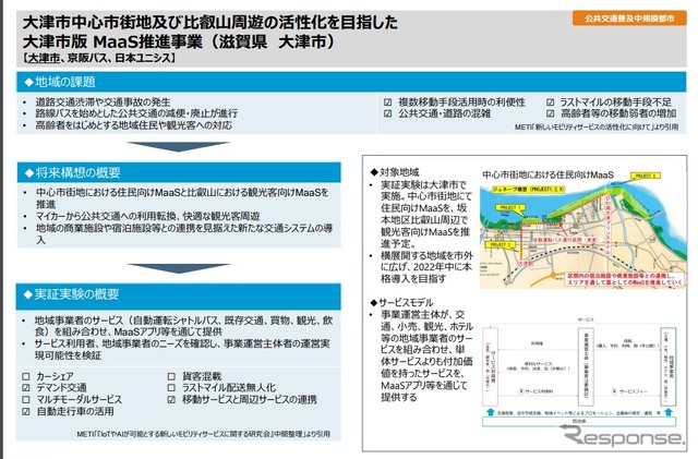 大津市、京阪バス、日本ユニシスによるMaaS実用化に向けた実証実験の概要