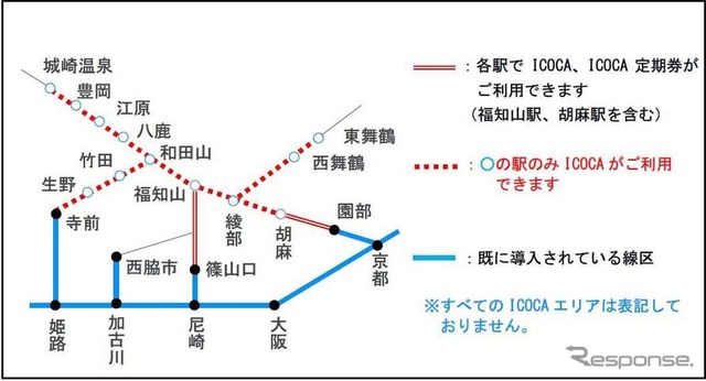 新たにICOCAのエリアに入る北近畿圏の駅。