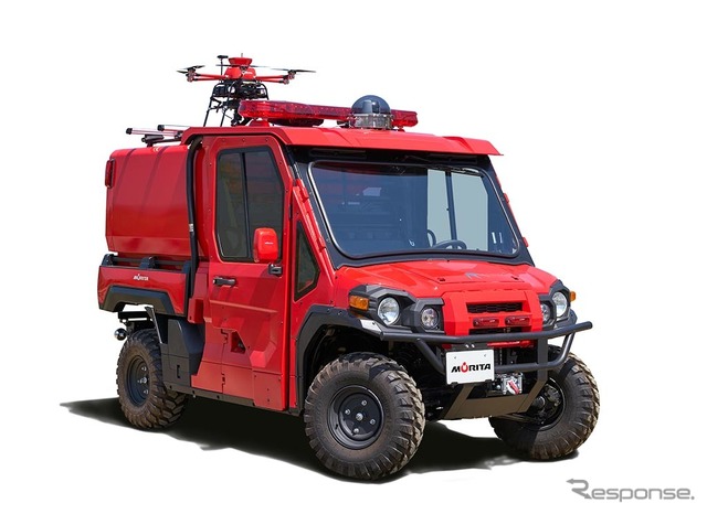 モリタの小型オフロード消防車「レッドレディバグ」