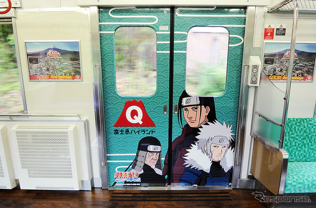 7月26日から富士急行線を走る富士急6000系「NARUTOトレイン」(C) 岸本斉史 スコット/集英社・テレビ東京・ぴえろ
