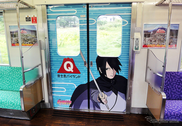7月26日から富士急行線を走る富士急6000系「NARUTOトレイン」(C) 岸本斉史 スコット/集英社・テレビ東京・ぴえろ