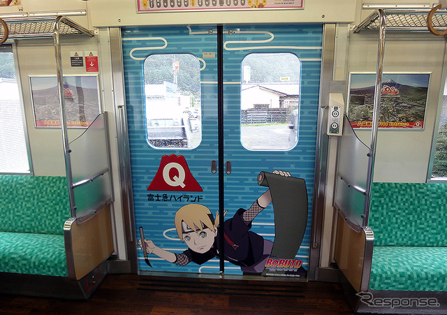 7月26日から富士急行線を走る富士急6000系「NARUTOトレイン」(C) 岸本斉史 スコット/集英社・テレビ東京・ぴえろ