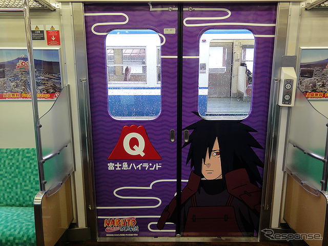 7月26日から富士急行線を走る富士急6000系「NARUTOトレイン」(C) 岸本斉史 スコット/集英社・テレビ東京・ぴえろ