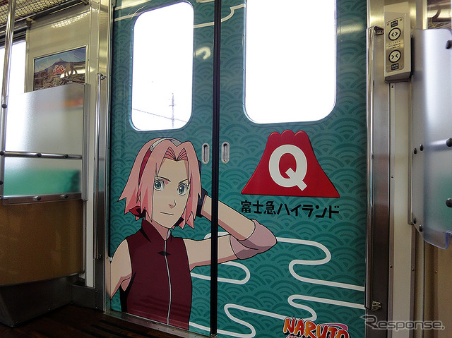 7月26日から富士急行線を走る富士急6000系「NARUTOトレイン」(C) 岸本斉史 スコット/集英社・テレビ東京・ぴえろ