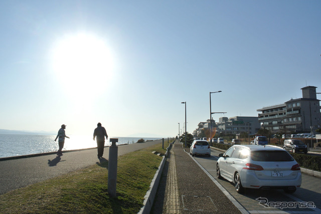 宍道湖東岸にて。地味だがいかにもヨーロッパデザインというディテールを持っていた。