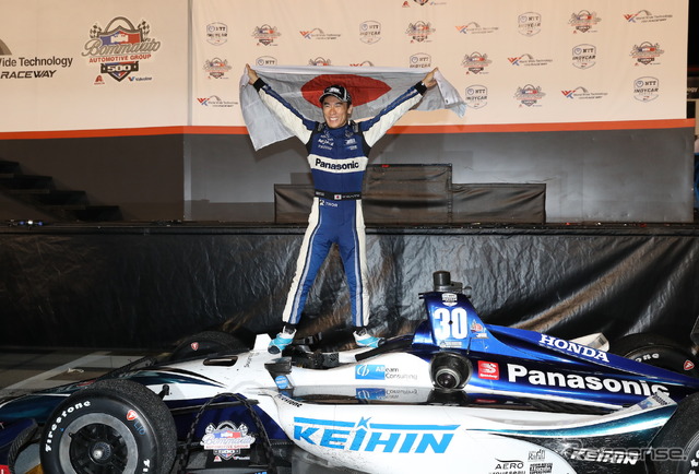インディカーでの通算5勝目(今季2勝目)をあげた#30 佐藤琢磨。