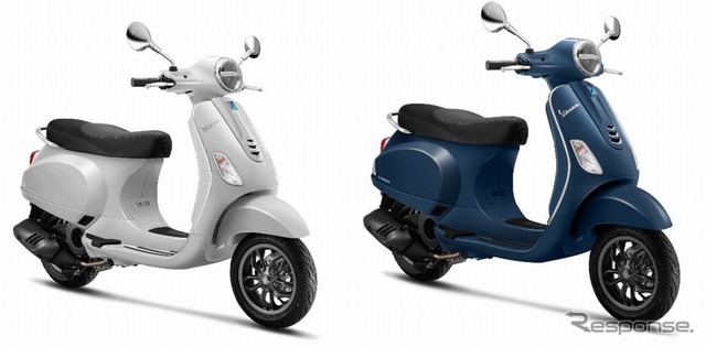 ベスパ LX125 i-get イノチェンツァホワイト(左)、アビオブルー(右)