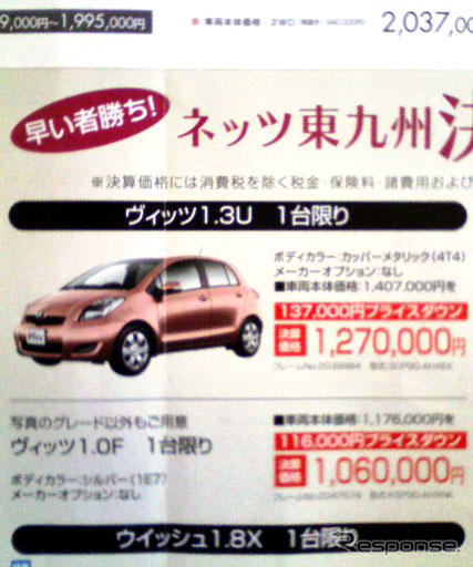 【明日の値引き情報】このプライスでコンパクトカーを購入できる!!