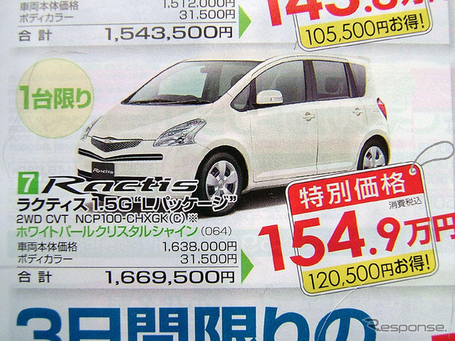 【明日の値引き情報】このプライスでコンパクトカーを購入できる!!