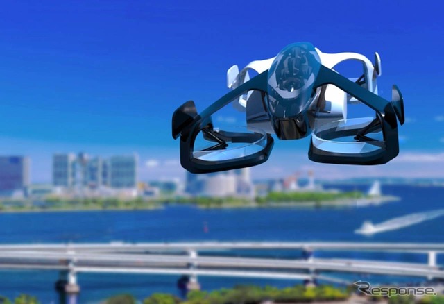 2025年頃を想定したイメージ。二人乗車で地上と空を自在に行き来できるようになる