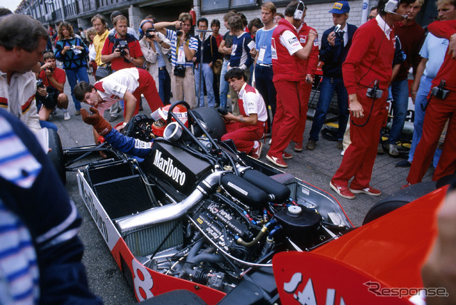 1983年F1オランダGP、“マクラーレンTAGポルシェ”MP4-1Eに乗るラウダ。