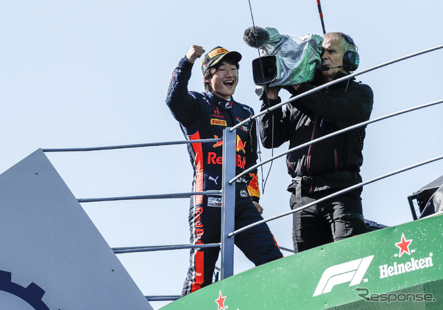 FIA-F3モンツァ大会のレース2で#14 角田裕毅が初優勝。