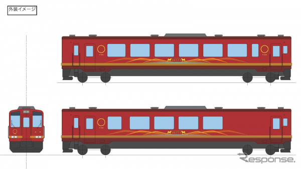 AN8900形8905号を改修する新しい観光列車の車体イメージ。