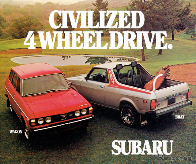 1978年に発売されたBRATの広告、“Civilized 4 Wheel Drive”。