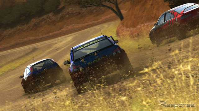 『SEGA RALLY REVO』轍がどんどん深くなって障害物も壊せる