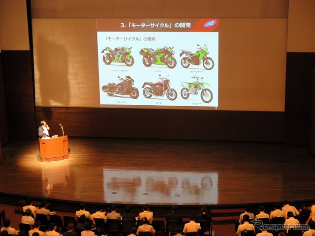 モーターサイクル工学基礎講座では最前線の現場で開発に関わる技術者が講師を担当した。