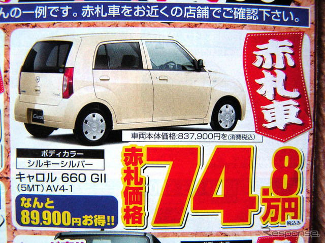 【決算 値引き情報】軽自動車を購入できる!!　59.8万円より