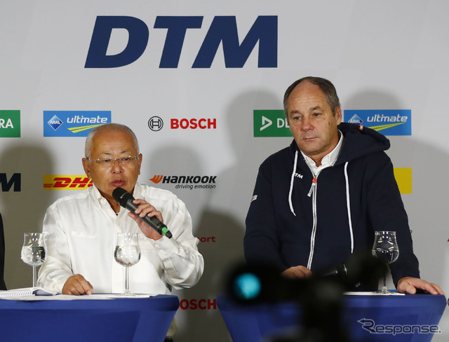 両シリーズの代表、坂東氏(SUPER GT)とベルガー氏(DTM)。