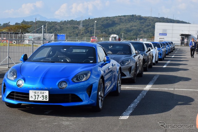 パドック横の待機場所に車を停めた