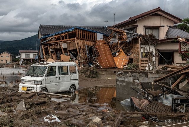 台風19号の被災状況（10月15日、長野県）