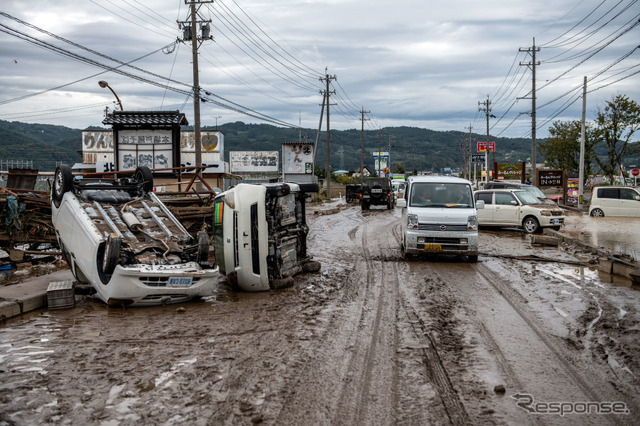 台風19号の被災状況(10月14日、長野県)