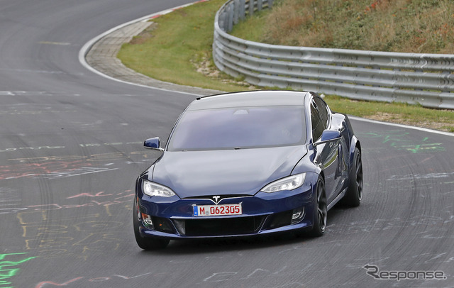 テスラ モデルS Plaid 開発車両(スクープ写真)