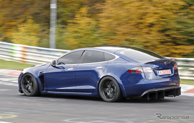 テスラ モデルS Plaid 開発車両(スクープ写真)
