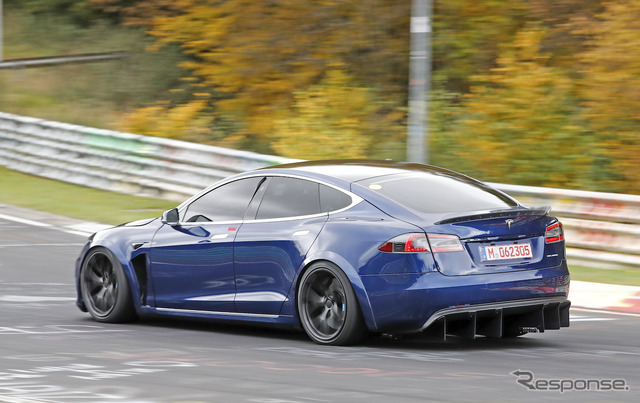 テスラ モデルS Plaid 開発車両(スクープ写真)