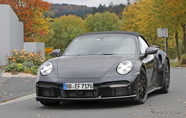 ポルシェ 911ターボ カブリオレ 新型プロトタイプ（スクープ写真）