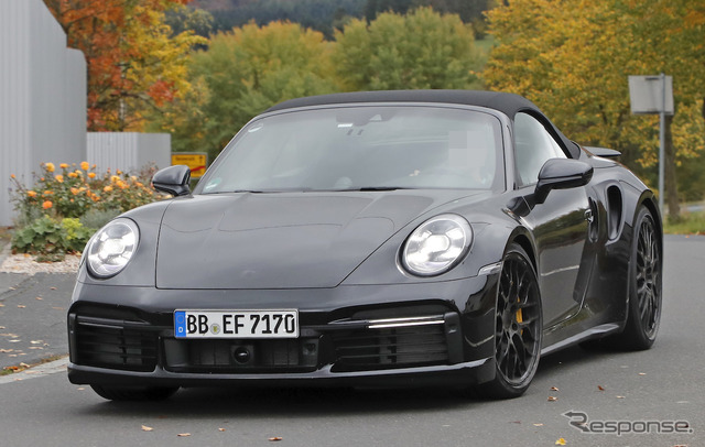 ポルシェ 911ターボ カブリオレ 新型プロトタイプ(スクープ写真)