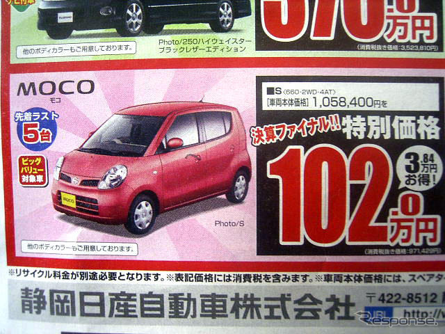 【飛び石連休 値引き情報】決算!! 背の高い軽自動車、タント 12万円引きなど