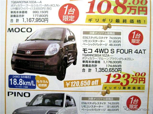 【飛び石連休 値引き情報】決算!! 背の高い軽自動車、タント 12万円引きなど