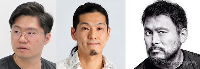 左から、韓国オリーブストーン社UXデザイン総括 取締役のキム・ギョンス氏、エスディーテック取締役副社長CTO 鈴木啓高氏、ドッツ スマートモビリティ事業推進室 室長 坂本貴史氏
