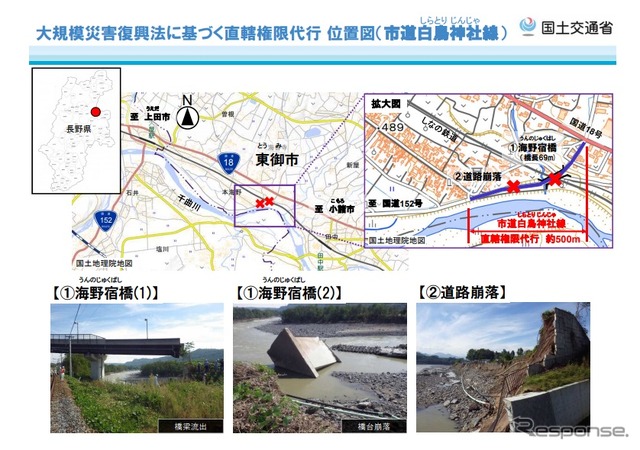 道路の直轄権限代行による災害復旧事業に取り組む道路