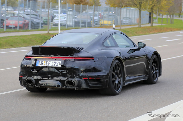 ポルシェ 911 ターボS 開発車両　スクープ写真